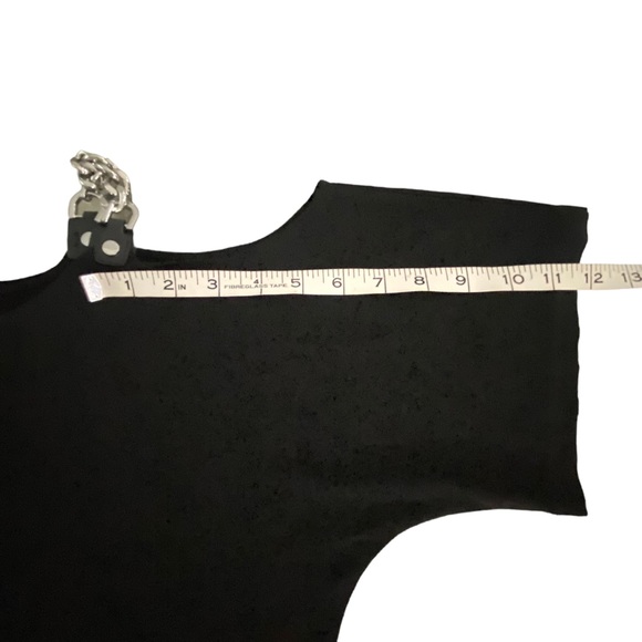 Michael Kors Chain Straps Cold Shoulder Shirt Dress Black Size Petite Small midi - Picture 13 of 15